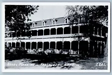 Keosauqua Iowa IA Postcard RPPC Photo Hotel Manning Building Cars c1940's