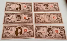 Playboy Atlantic City 1981 Play Money Bunny Uncirculated $1,$5,$10,$20, $50,$100