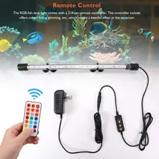 Aquarium Underwater Fish Tank RGB LED Light Submersible Strip Lamp w/ Remote 11"