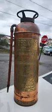 Antique Vintage Essanay Pyrene Copper & Brass Fire Extinguisher 24" SHIPS FREE