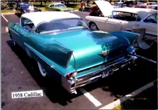 1958 Cadillac Series 62 Rear green auto car show photo 3.5x5 FREE SHIPPING