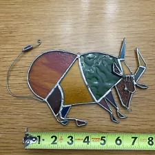 New ListingVintage stained glass Taurus Bull sun catcher 8”x5”