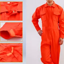 Men's Long Sleeve Work Jumpsuit Zip-Front Mechanic Uniform Pockets Work Coverall