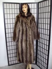 ~MINT NATURAL RACCOON RACOON FUR COAT JACKET WOMEN WOMAN SIZE 2-4 PETITE