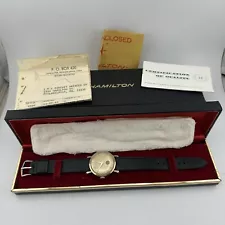 Hamilton 14k Solid Gold Case Men’s Mechanical Watch W/ Box And Papers