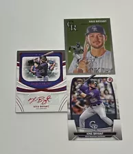 Kris Bryant Colorado Rockies Immaculate Signed /25- Bowman/ Chrome (3) Card Lot!