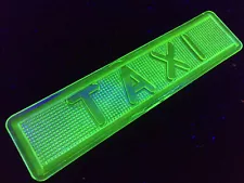 green Vaseline Uranium glass Taxi cab Lens light sign car part stop advertising