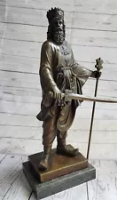 Cyrus the Great Persian King Bronze Sculpture Marble Base Statue Art Deco Sale F