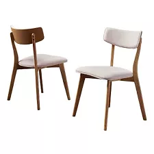 Set of 2 Chazz Mid-Century Dining Chair Light Beige - Christopher Knight Home