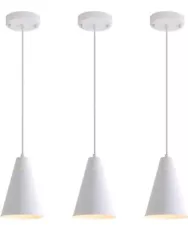 White Pendant Lights Kitchen Island,Dining Room Light Fixtures Over Table 3 Pack