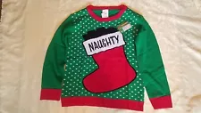 FORUM NOVELTIES NAUGHTY STOCKING UGLY CHRISTMAS SWEATER- MEDIUM- BRAND NEW