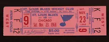 St. Louis Blues Chicago Blackhawks Nov 23 1968 Ticket Jacques Plante Shutout NHL