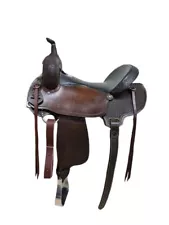 1-1220 16.5 inch HR Saddlery Chocolate Western Trail Saddle