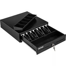 VEVOR 13'' Cash Drawer for Point of Sale System 4 Bill 5 Coin Cases Black