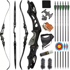 62"Takedown Recurve Bow ILF 25-60lbs CNC Set Archery Bow Hunting Shooting Target