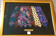 JERRY GARCIA SIGNED-AUTOGRAPHED-(ART IN NECKWEAR)-FRAMED 8-TIE COLLECTION #4-#22