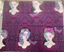 tula pink oop fabric FQ De La Luna Clairvoyant Purple W 2 Full Cameo.