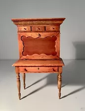 1/12 scale Secretary Desk on Table by I.G.M.A. Artisan Cindy Malon.