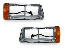 For Freightliner Truck FLD112 FLD120 Headlight Bezel Corner Pair Set (For: Freightliner FLD120)