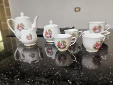 A Set Of A Teapot And Its Accessories, 11 Pieces, Very Beautiful, Antique