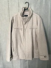 Vintage Men's LONDON FOG Beige Warm Wool Blend Coat Field Jacket, Size XL