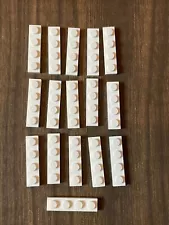 Bulk Lot x 16 Pieces LEGO Bricks 3710 White Plates 1x4, 1 x 4 Replacement Parts