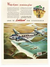 1941 Lockheed Lodestar South African Airways art Vintage Print Ad