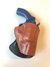 Leather PADDLE Holster: 2" barrel S&W J Frame Revolver / Ruger SP101 (#4200 BRN)