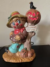 Halloween Fall Ceramic Scarecrow Light Up Jack-o-Lantern. Pumpkins for Sale"