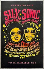 SILK SONIC An Evening With.. Ltd Ed RARE Tour Poster! BRUNO MARS ANDERSON PAAK