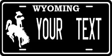 Wyoming Black License Plate Personalized Custom Car Bike Motorcycle Moped Tag