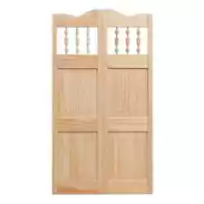 24 in. x 42 in. Royal Orleans Spindle-Top Wood Saloon Door