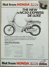 HONDA NC50 EXPRESS DE LUXE MOPED Sales Specification Leaflet For 1980