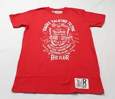 Roots Of Fight Adult's Ric Flair Christmas Print Shirt JL3 Red Small NWT