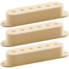 Antique Ivory Single Coil Pickup Covers for Fender Strat Guitar - Pack of 3