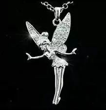 Austrian Crystal Charm Fairy Tinkerbell Necklace birthday Christmas 742