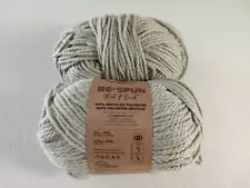 Lion Brand Pumice Stone Re-Spun Yarn One 12 oz and One 10.5 oz Skein Thick Quick