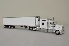 DCP 1/64 White Kenworth W900L 86" Studio Sleeper w/ Utility Spread-Axle Reefer