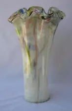 Genuine Italian Art Deco Glass Vase Multi Color Tammaro Italy No 468 Murano