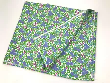 Vtg STYLESET Fabrics MORNING GLORY Floral LIME Green PURPLE Pink 45x55" Remnant