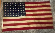 Vintage 48 Star Defiance Moth Proof Annin American Flag Red White Blue 41"x70"