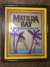 Vintage 1980s Matilda Bay Wine Cooler 19 X 16 Framed Mirror Sign Tiki Bar Lounge