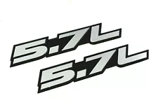 x2 5.7 ENGINE ALUMINUM EMBLEM BADGE SILVER BLACK FOR DODGE CHALLENGER RT HEMI (For: 2015 Dodge Durango)