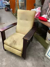 Antique Oak Morris Chair by Streit with Slumber recliner pullout-1910