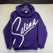 Selena Quintanilla Hoodie Women's Size 1112 Iconic Purple Big Graphic Spell Out