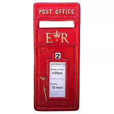 British ER II Mailbox Front in Red Cast Aluminum Post Office Replica