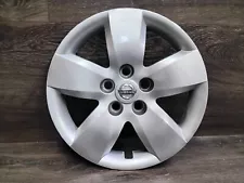 Nissan Altima, 2007, 2008, 16-inch, Bolt-On, Silver, factory hubcap, Cap #1