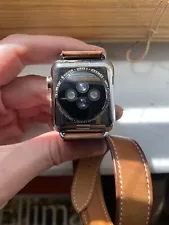 Apple Watch Hermès 38mm Stainless Steel Case with Fauve Barenia Leather