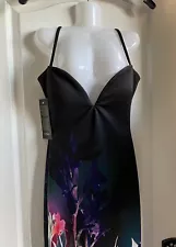 Bebe Dress Printed scuba seam det EWZ Bleu /Purple