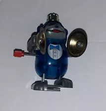 2010 Tomy Blue Walking Monkey with Cymbals Z Wind Up Toy